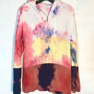 Liz Claiborne Sailor Rainbow Cotton Ribbed Long Sleeve Sweater Size Large